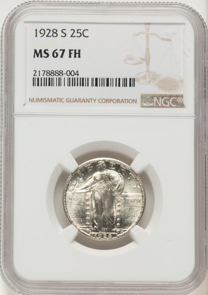 1928-S 25C FH Standing Liberty Quarter NGC MS67