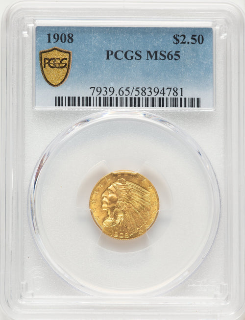 1908 $2.50 Indian Quarter Eagle PCGS MS65