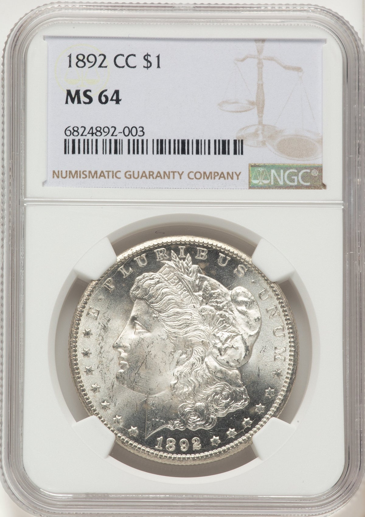 1892-CC Morgan Dollar NGC MS64