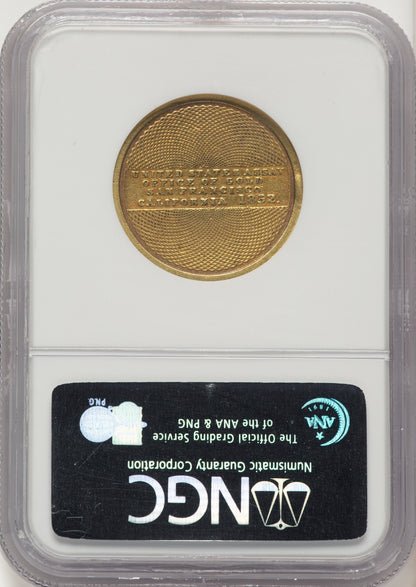 1852 $10 Assay Office Territorial Gold NGC AU50