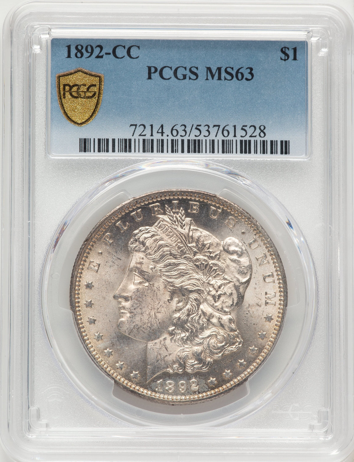 1892-CC Morgan Dollar PCGS MS63