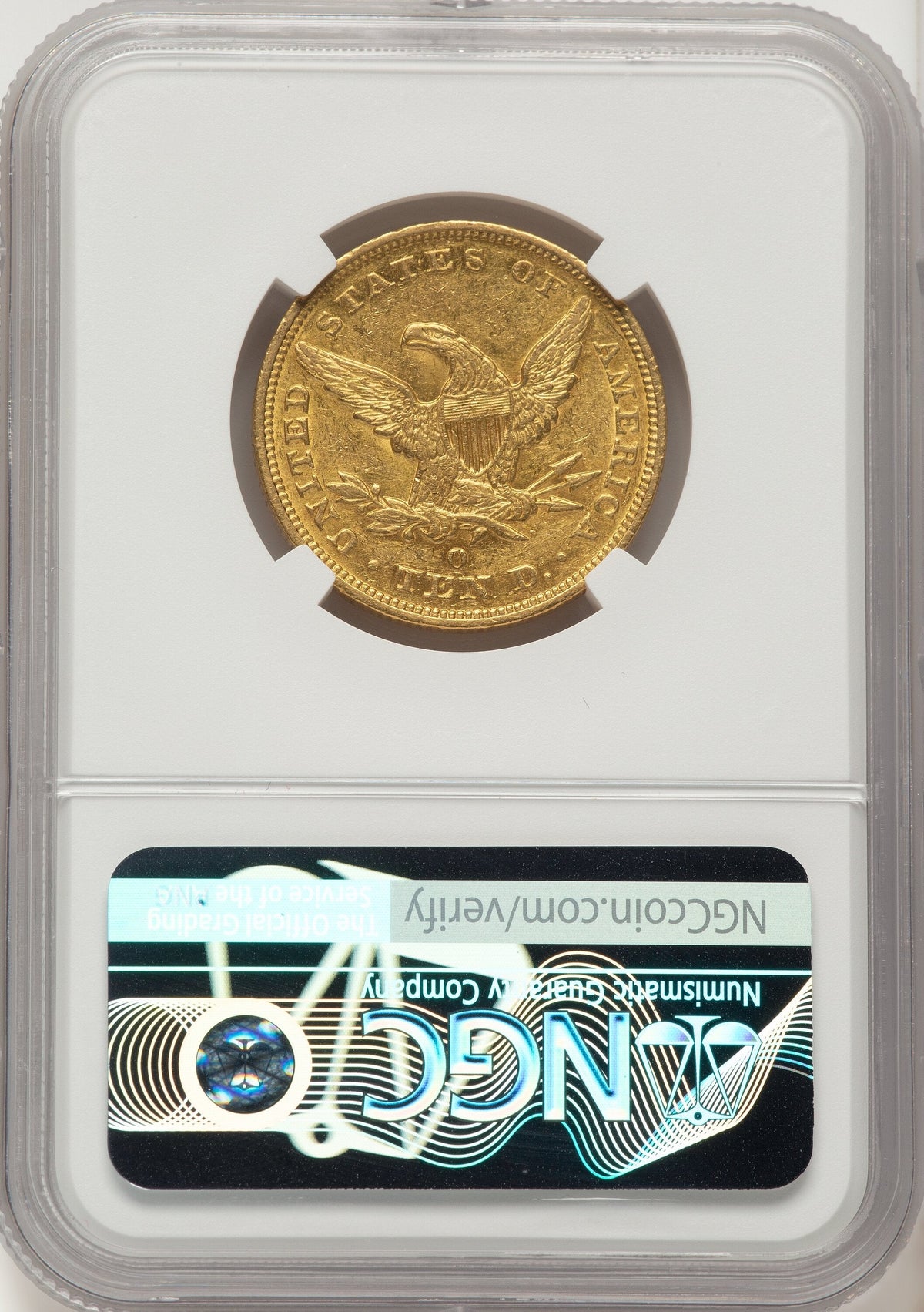1847-O $10 Liberty Eagle NGC AU55