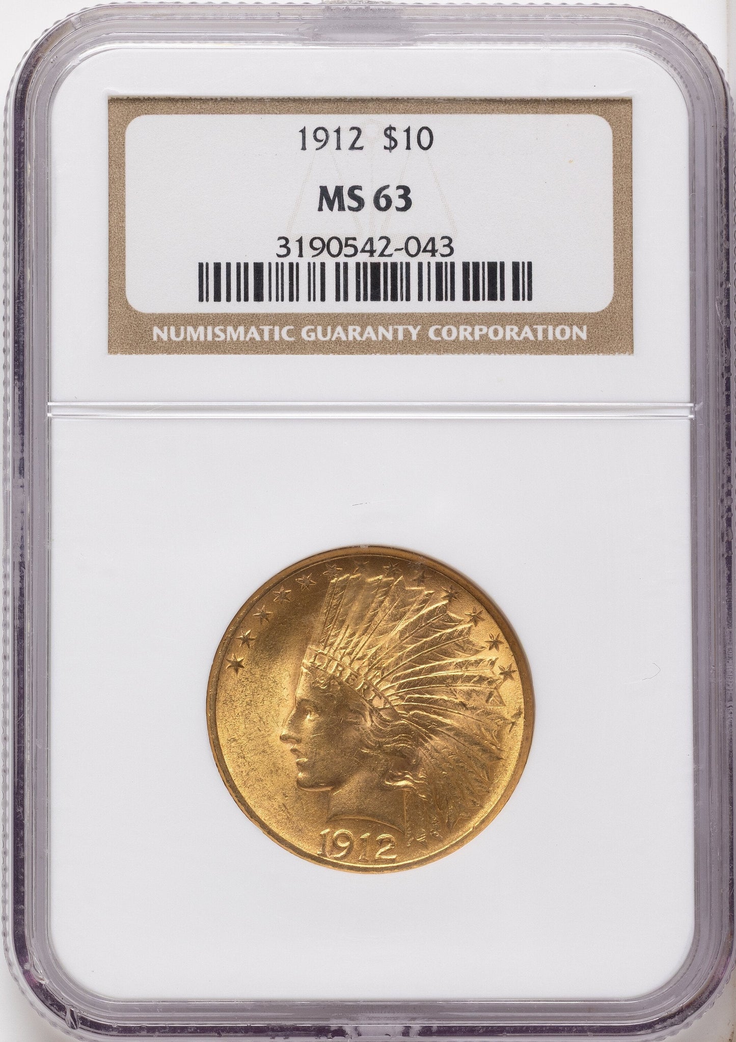1912 $10 Indian Eagle NGC MS63