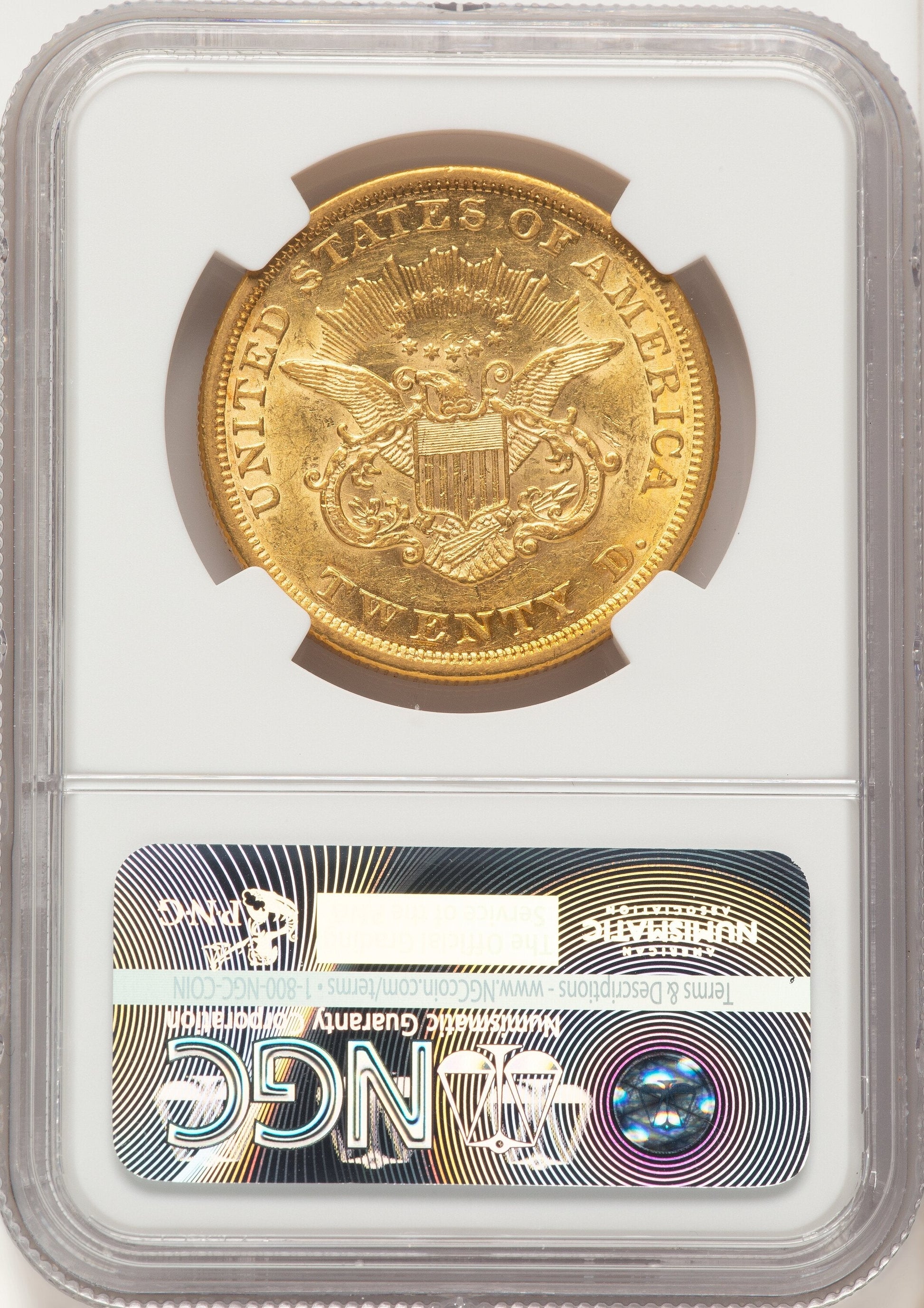 1853 $20 Liberty Double Eagle NGC AU55