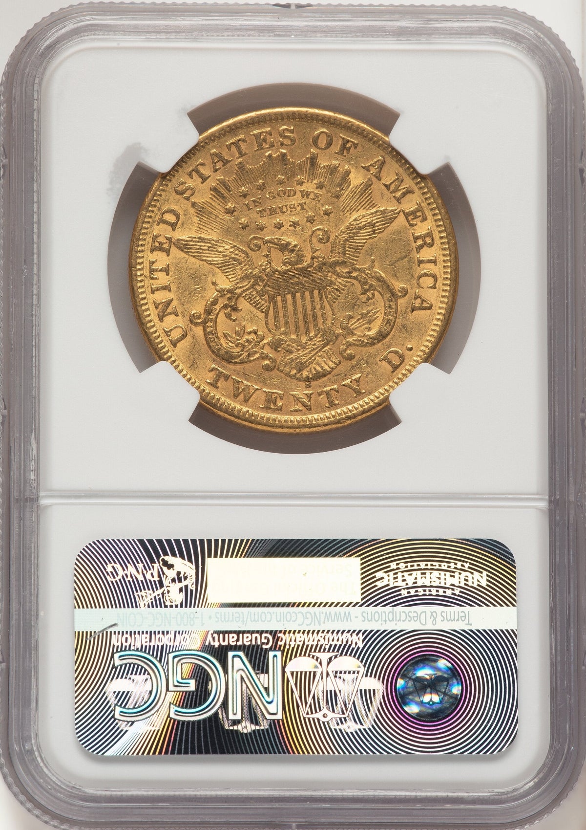 1869-S $20 Liberty Double Eagle NGC AU55