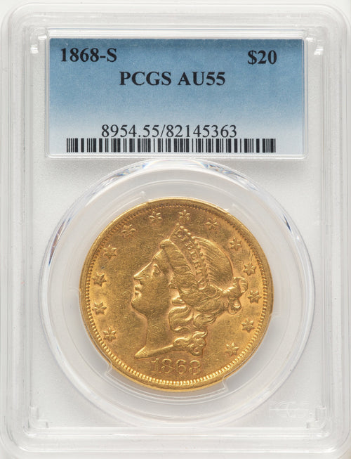 1868-S $20 Liberty Double Eagle PCGS AU55
