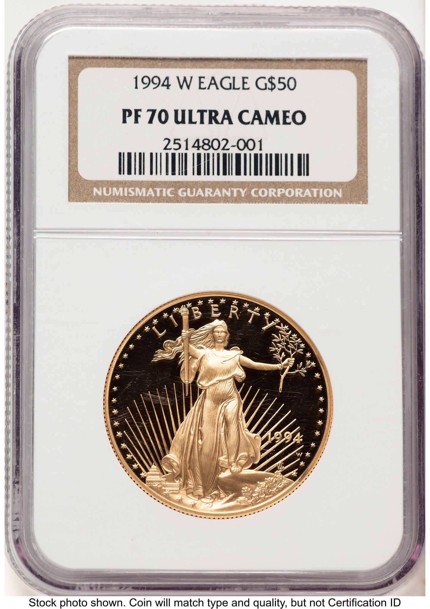 1994-W Proof Gold Eagle 1 oz Brown Label NGC PF70
