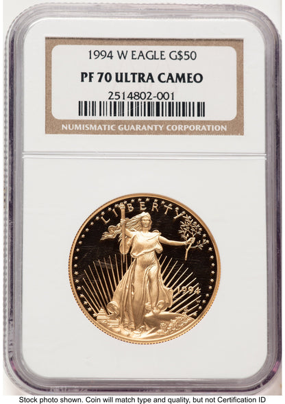 1994-W Proof Gold Eagle 1 oz Brown Label NGC PF70