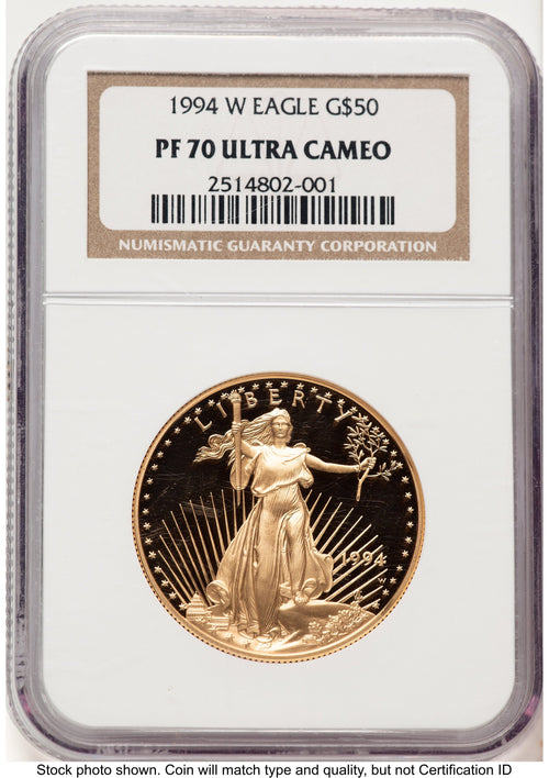 1994-W Proof Gold Eagle 1 oz Brown Label NGC PF70