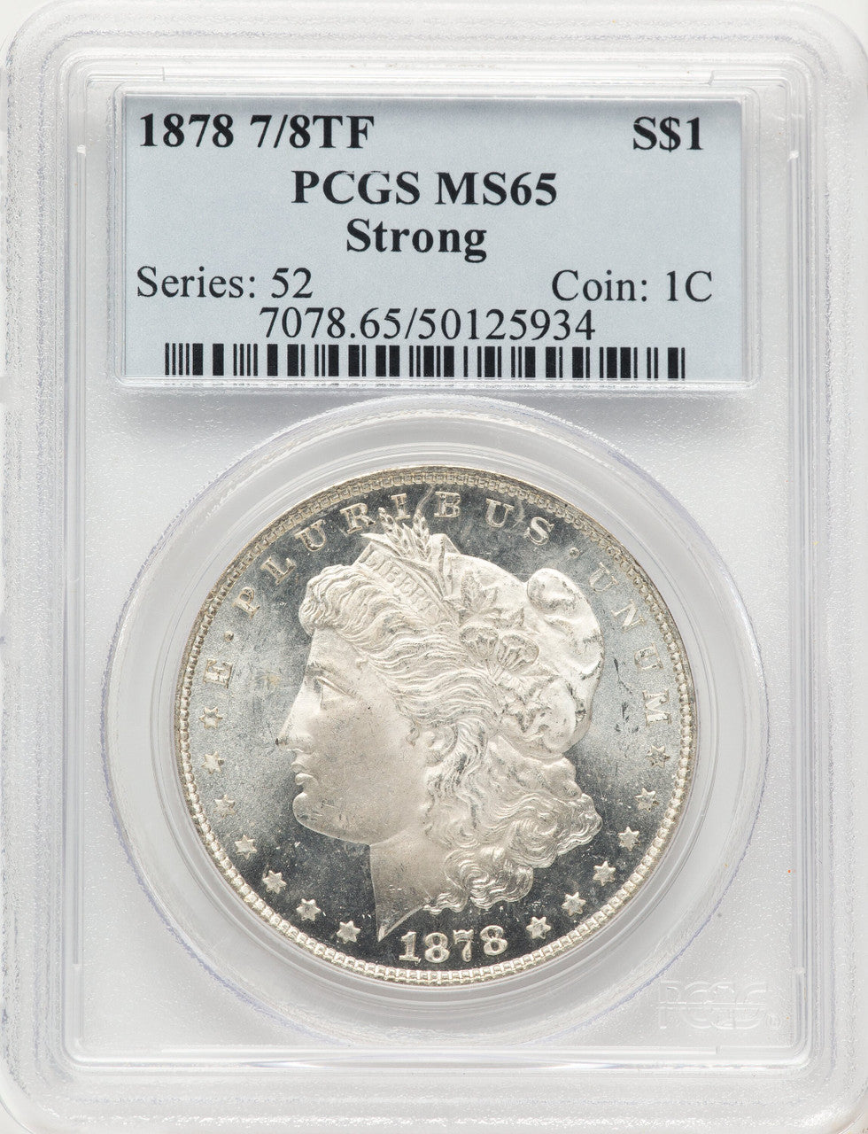 1878 7/8TF STRONG Morgan Dollar PCGS MS65