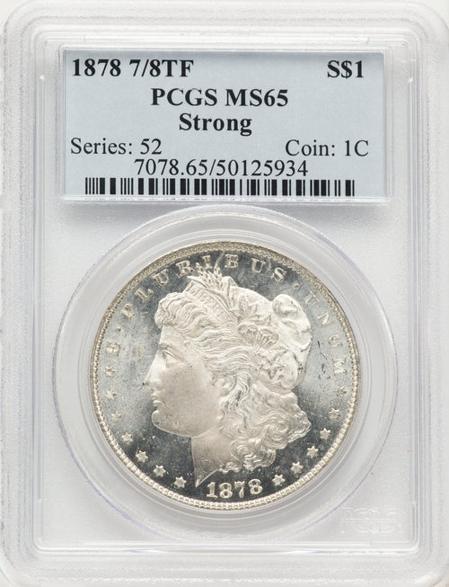 1878 7/8TF STRONG Morgan Dollar PCGS MS65
