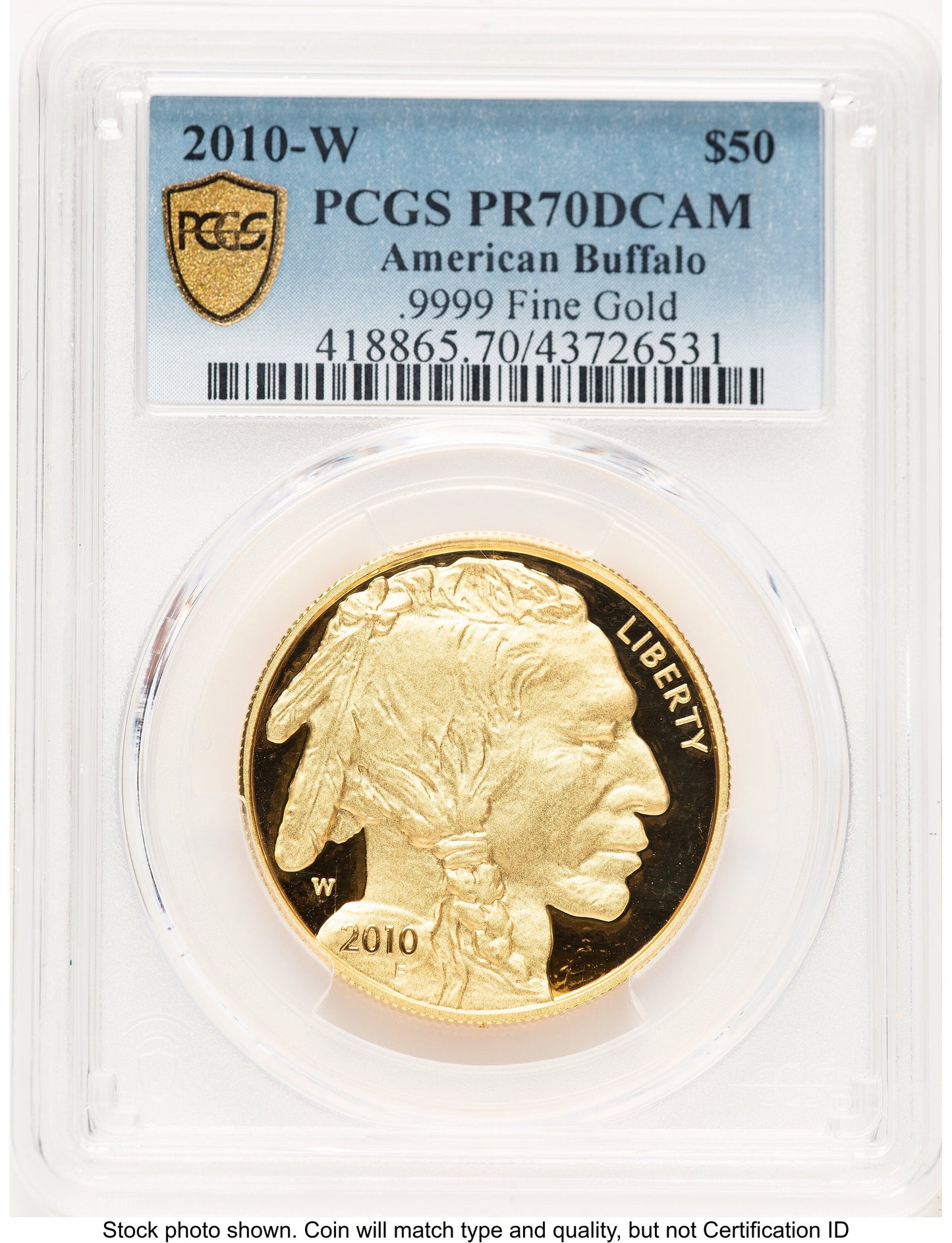 2010-W Proof Gold Buffalo 1 oz Blue Gradient PCGS PR70