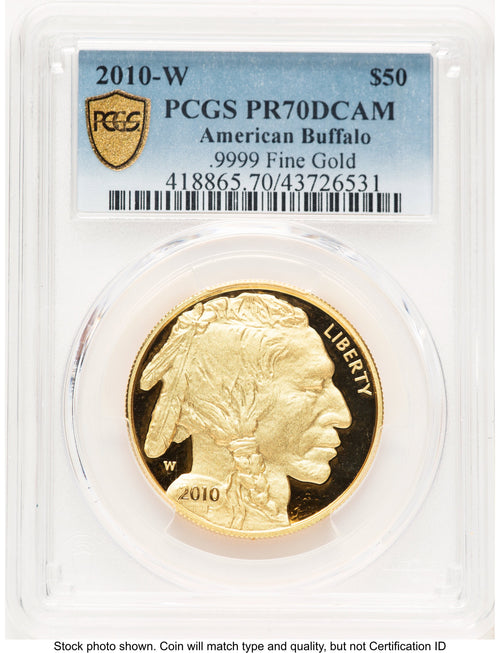 2010-W Proof Gold Buffalo 1 oz Blue Gradient PCGS PR70
