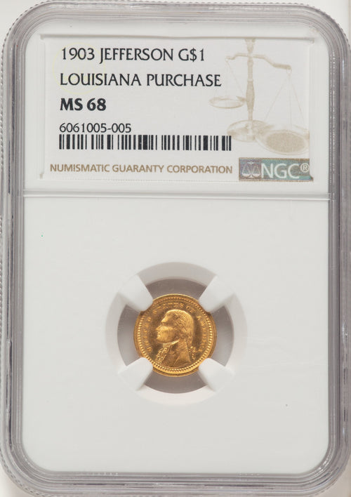 1903 G$1 JEFF Commemorative Gold NGC MS68