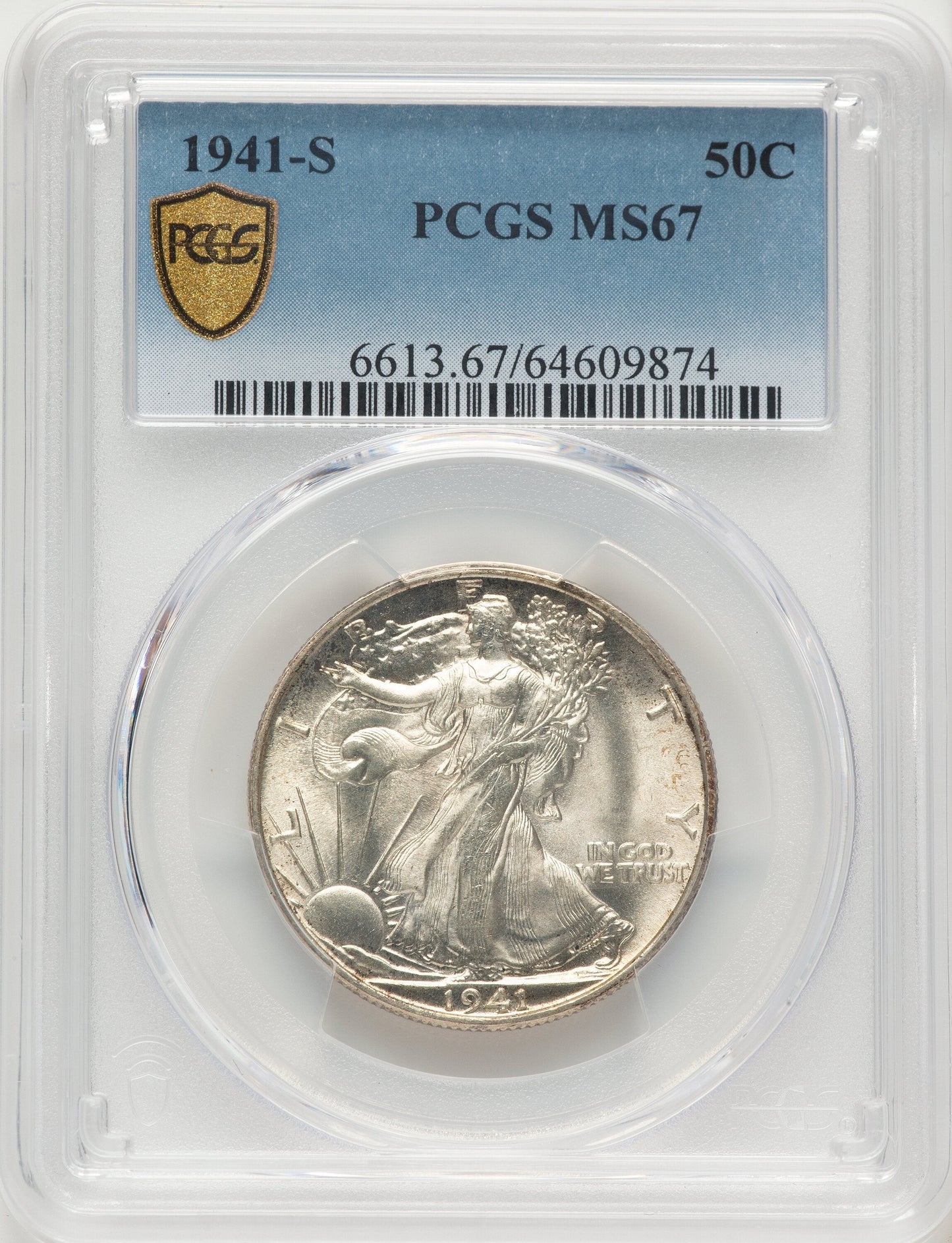 1941-S 50C Walking Liberty Half Dollar PCGS MS67