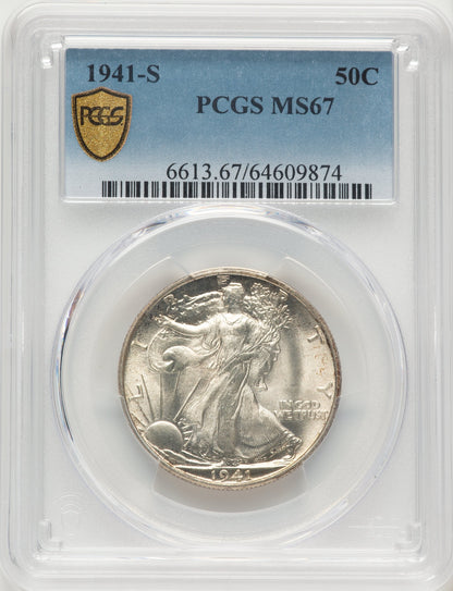 1941-S 50C Walking Liberty Half Dollar PCGS MS67
