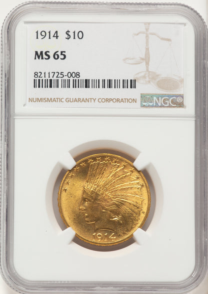 1914 $10 Indian Eagle NGC MS65