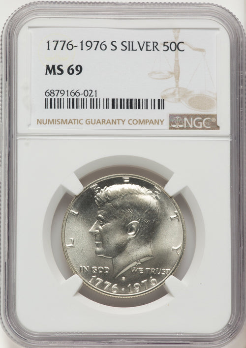1976-S 50C Silver Kennedy Half Dollar NGC MS69
