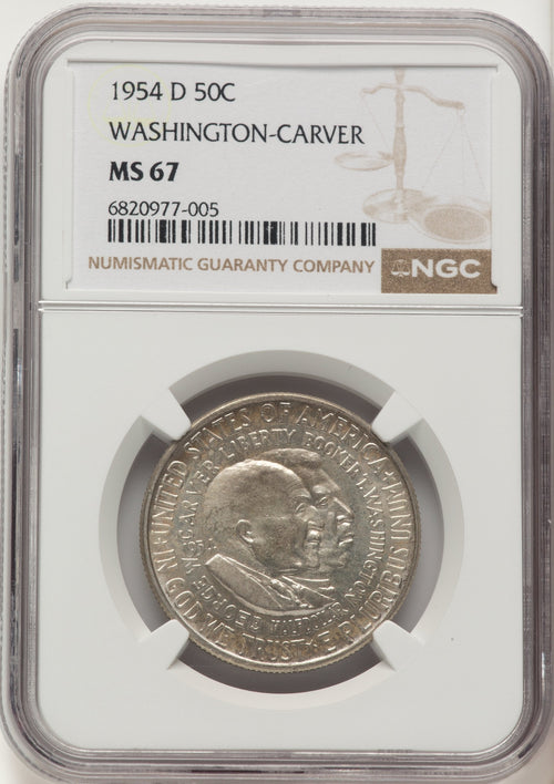 1954-D 50C Washington-Carver Commemorative Silver NGC MS67