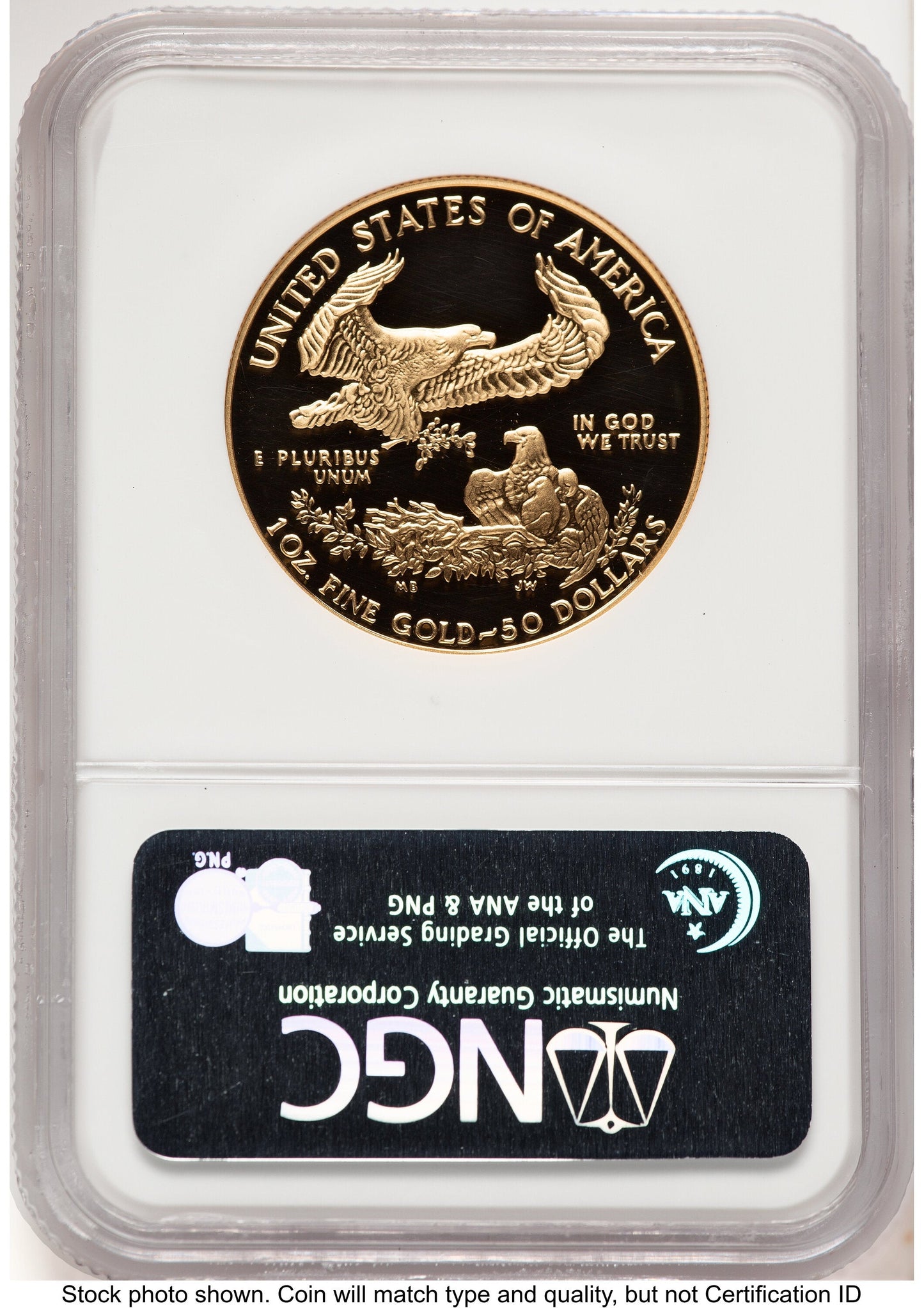 1987-W Proof Gold Eagle 1 oz Brown Label NGC PF70