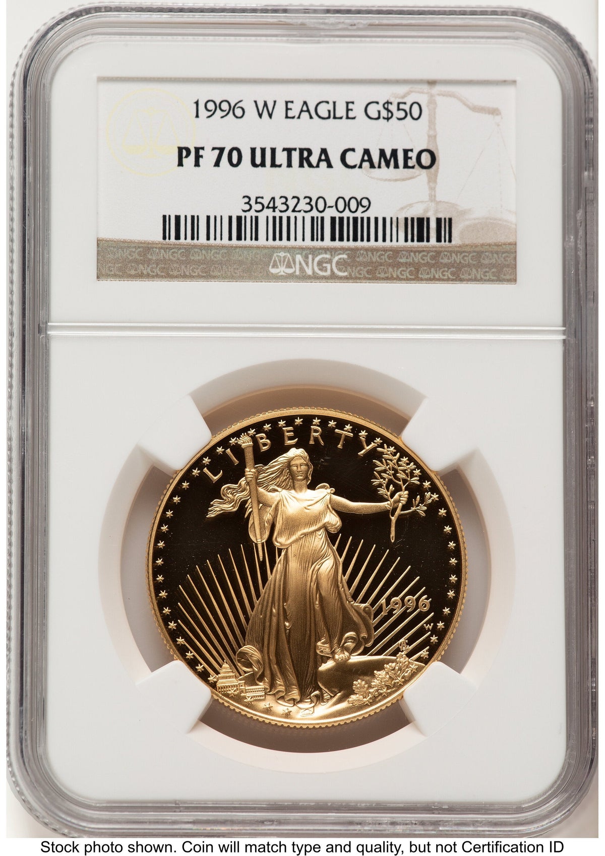 1996-W Proof Gold Eagle 1 oz Brown Label NGC PF70