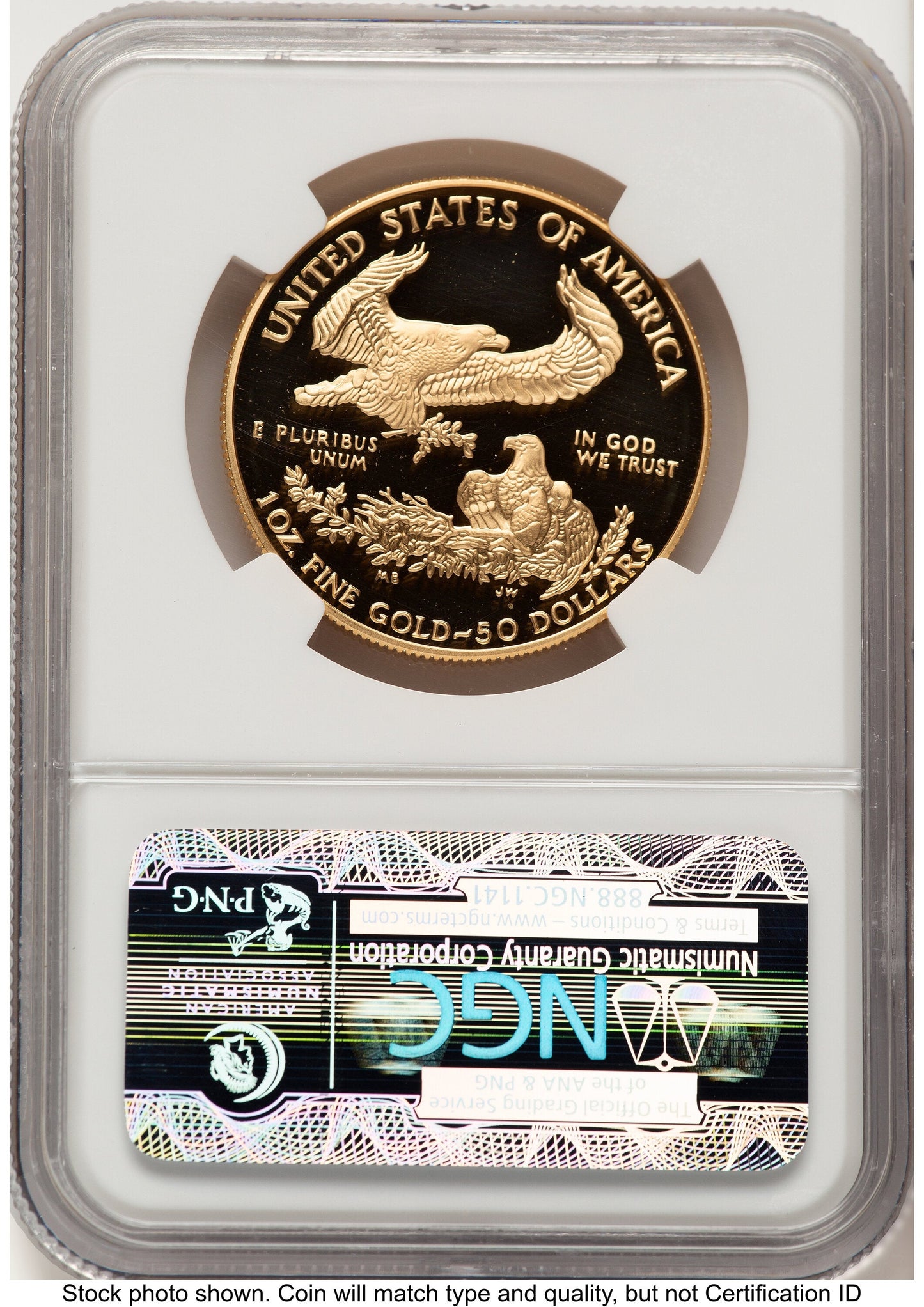 1996-W Proof Gold Eagle 1 oz Brown Label NGC PF70