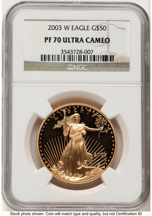 2003-W Proof Gold Eagle 1 oz Brown Label NGC PF70