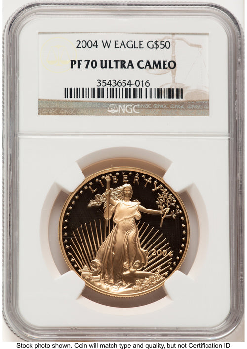 2004-W Proof Gold Eagle 1 oz Brown Label NGC PF70