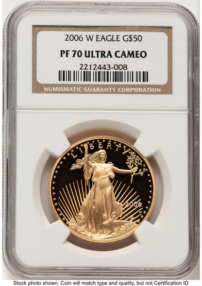 2006-W Proof Gold Eagle 1 oz Brown Label NGC PF70