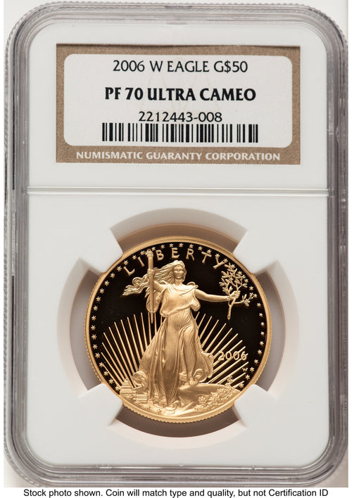 2006-W Proof Gold Eagle 1 oz Brown Label NGC PF70
