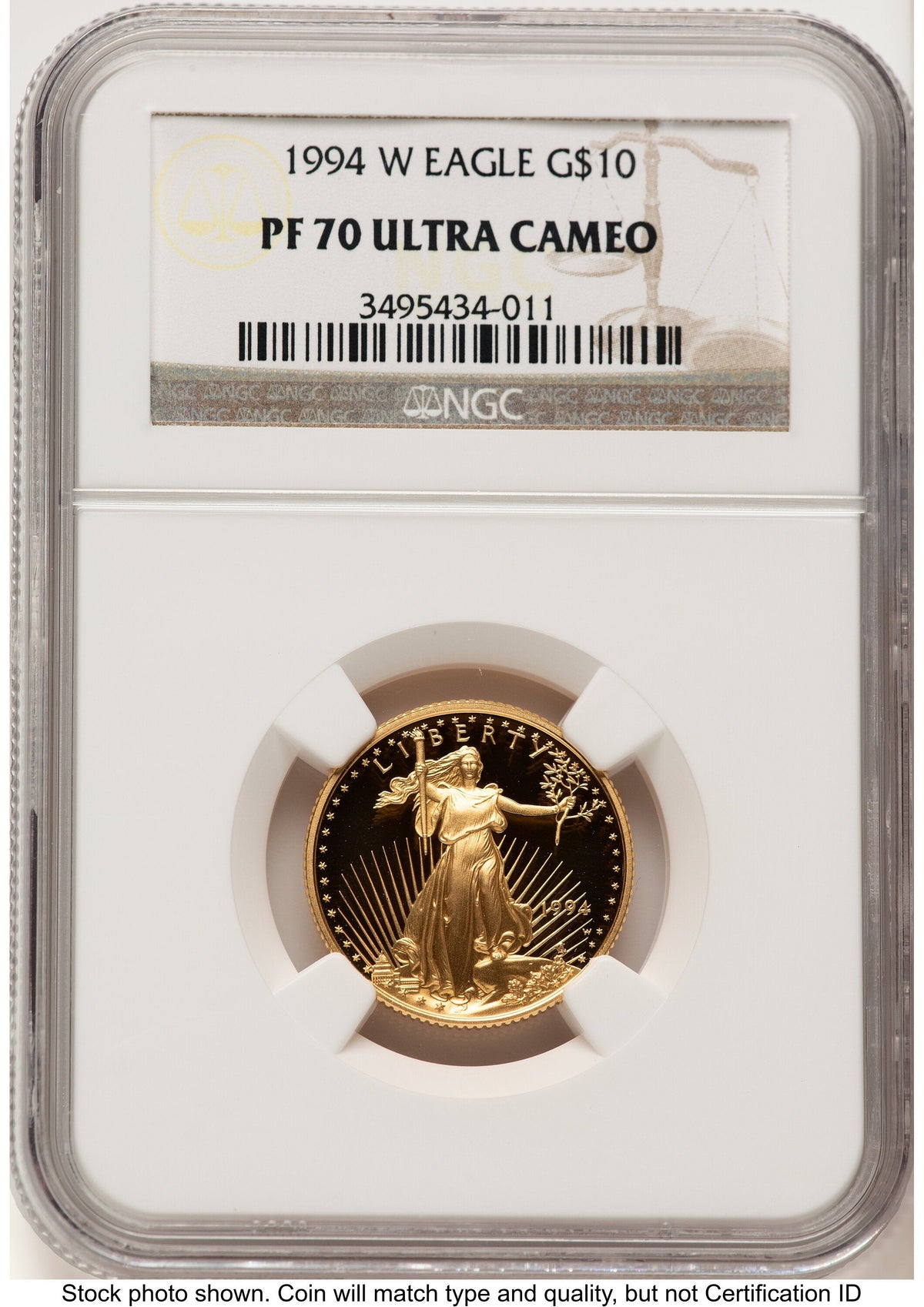 1994-W Proof Gold Eagle 1/4 oz Brown Label NGC PF70