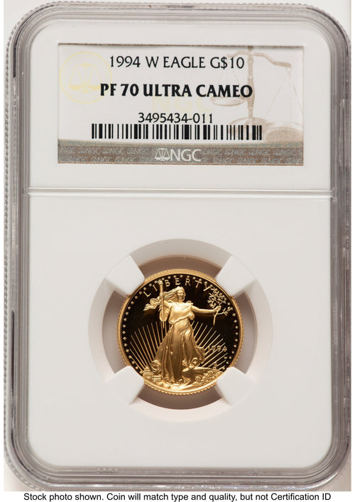 1994-W Proof Gold Eagle 1/4 oz Brown Label NGC PF70