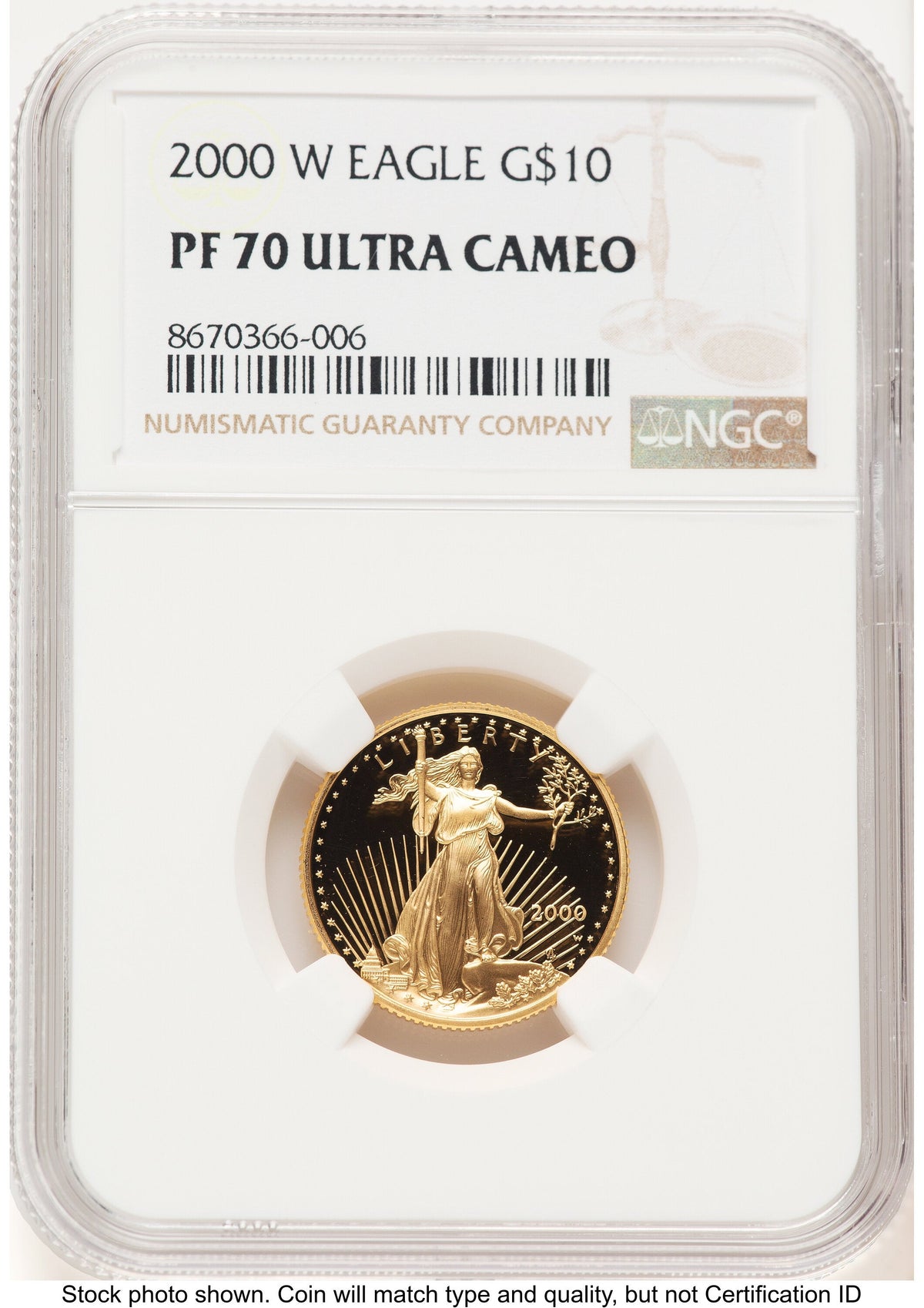 2000-W Proof Gold Eagle 1/4 oz Brown Label NGC PF70