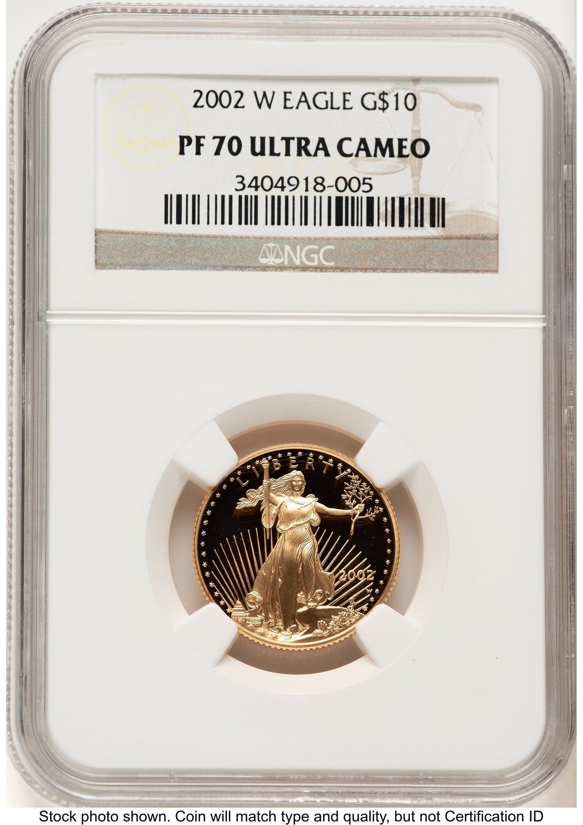 2002-W Proof Gold Eagle 1/4 oz Brown Label NGC PF70