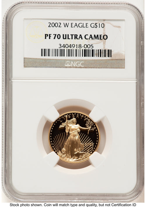 2002-W Proof Gold Eagle 1/4 oz Brown Label NGC PF70