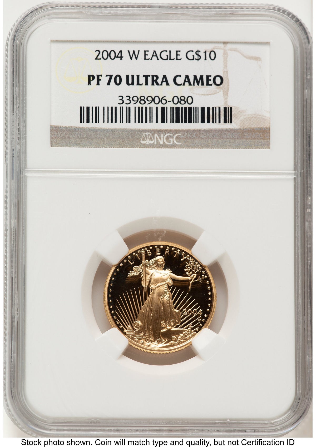 2004-W Proof Gold Eagle 1/4 oz Brown Label NGC PF70