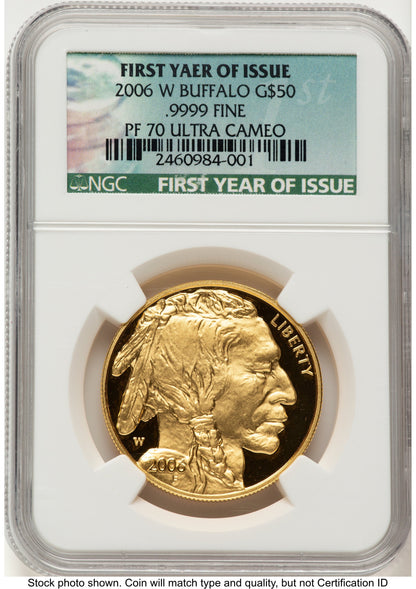 2006-W Proof Gold Buffalo 1 oz First Year of Issue NGC PF70