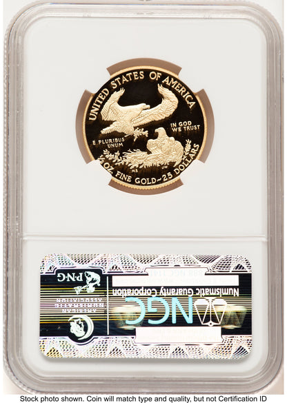 2010-W Proof Gold Eagle 1/2 oz ER Blue NGC PF70