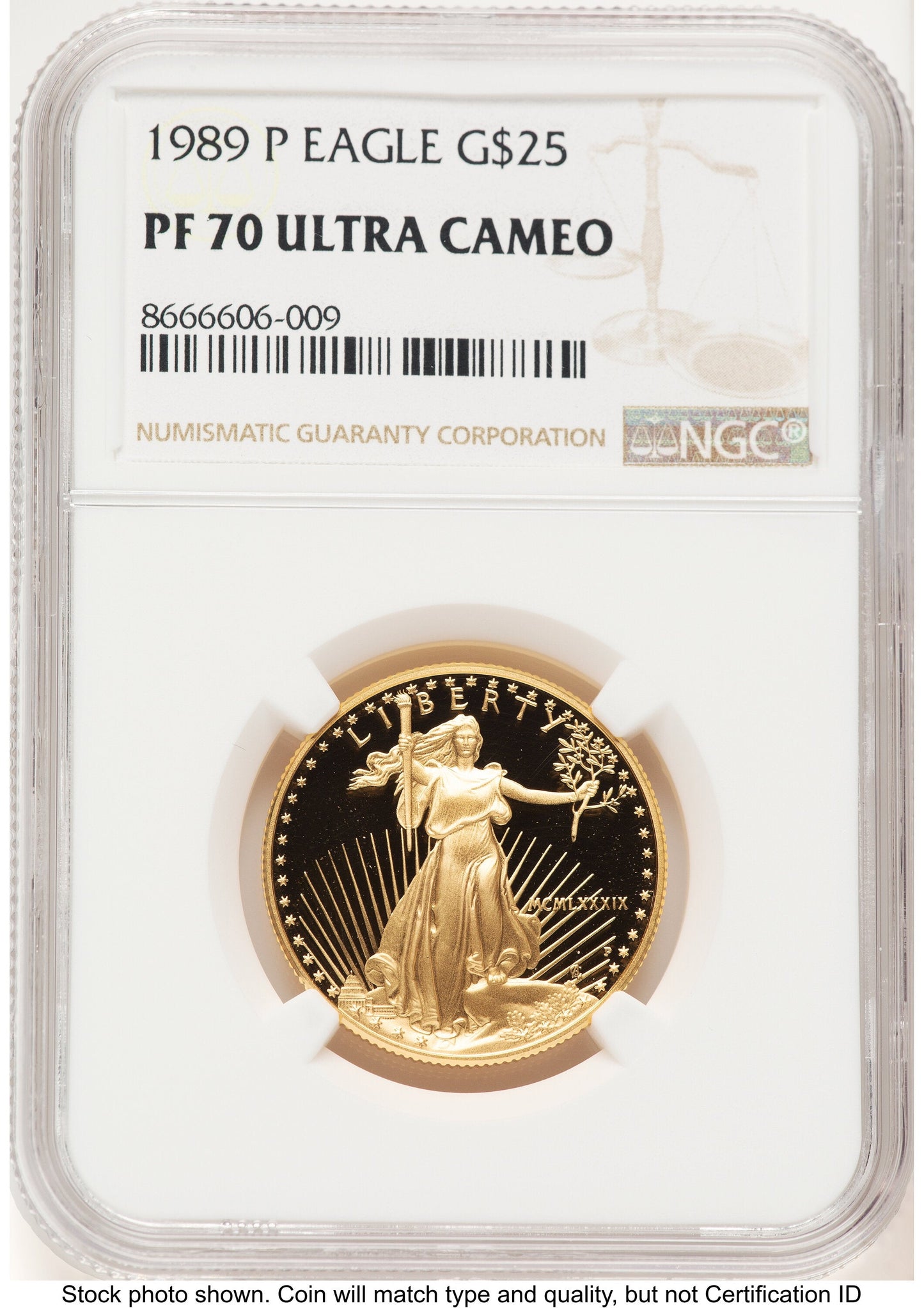 1989-P Proof Gold Eagle 1/2 oz Brown Label NGC PF70