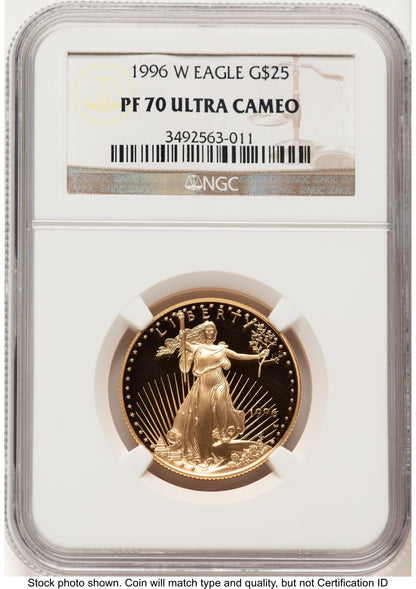 1996-W Proof Gold Eagle 1/2 oz Brown Label NGC PF70