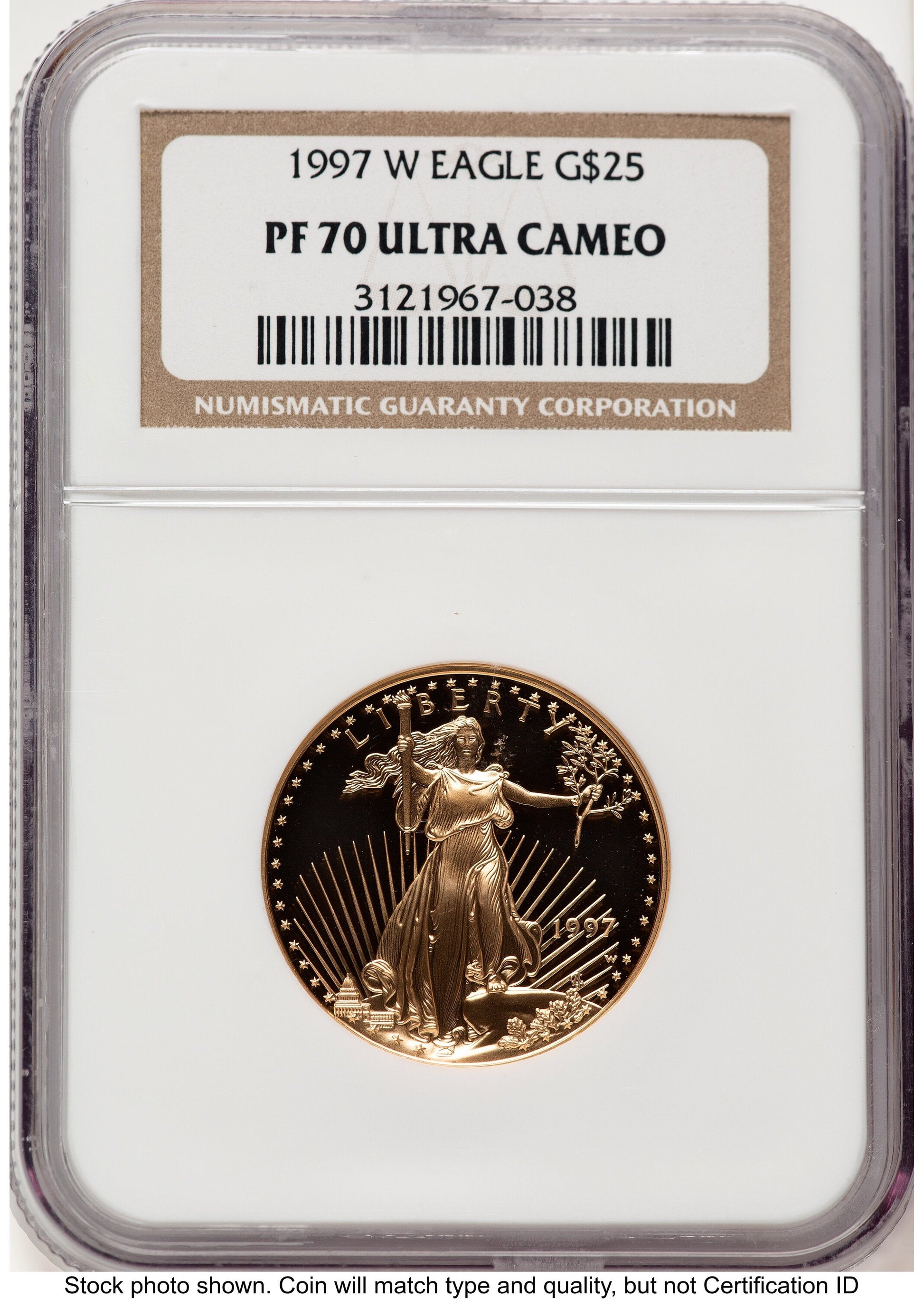 1997-W Proof Gold Eagle 1/2 oz Brown Label NGC PF70