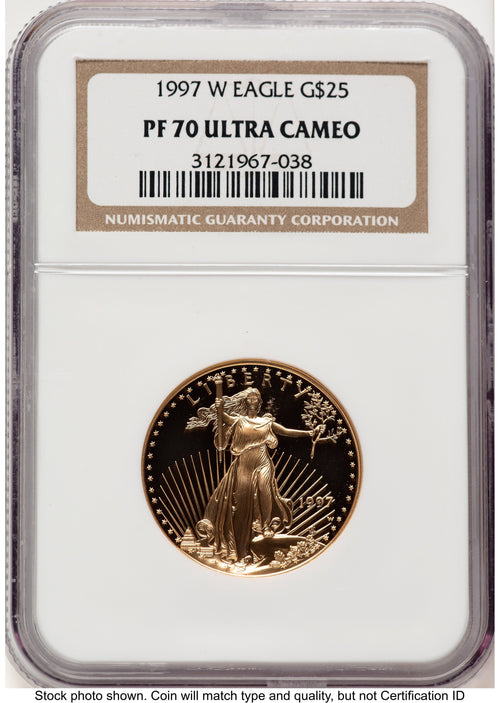 1997-W Proof Gold Eagle 1/2 oz Brown Label NGC PF70