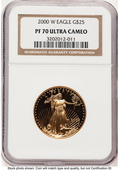 2000-W Proof Gold Eagle 1/2 oz Brown Label NGC PF70