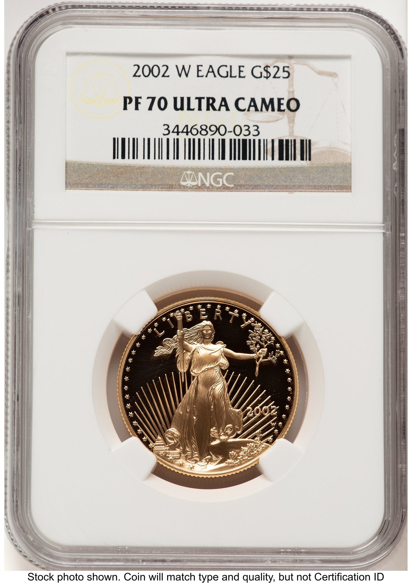 2002-W Proof Gold Eagle 1/2 oz Brown Label NGC PF70