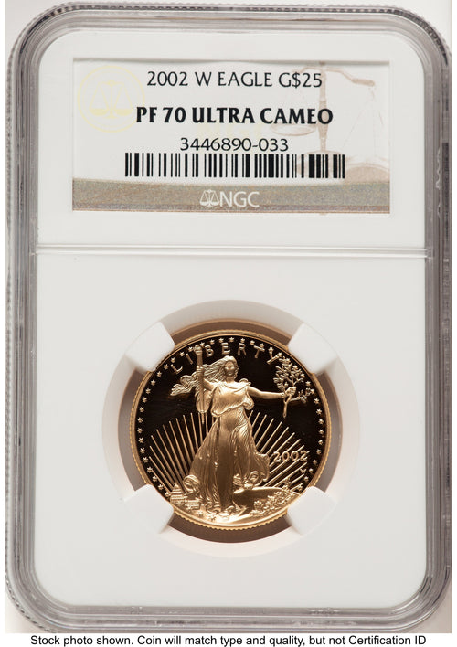 2002-W Proof Gold Eagle 1/2 oz Brown Label NGC PF70
