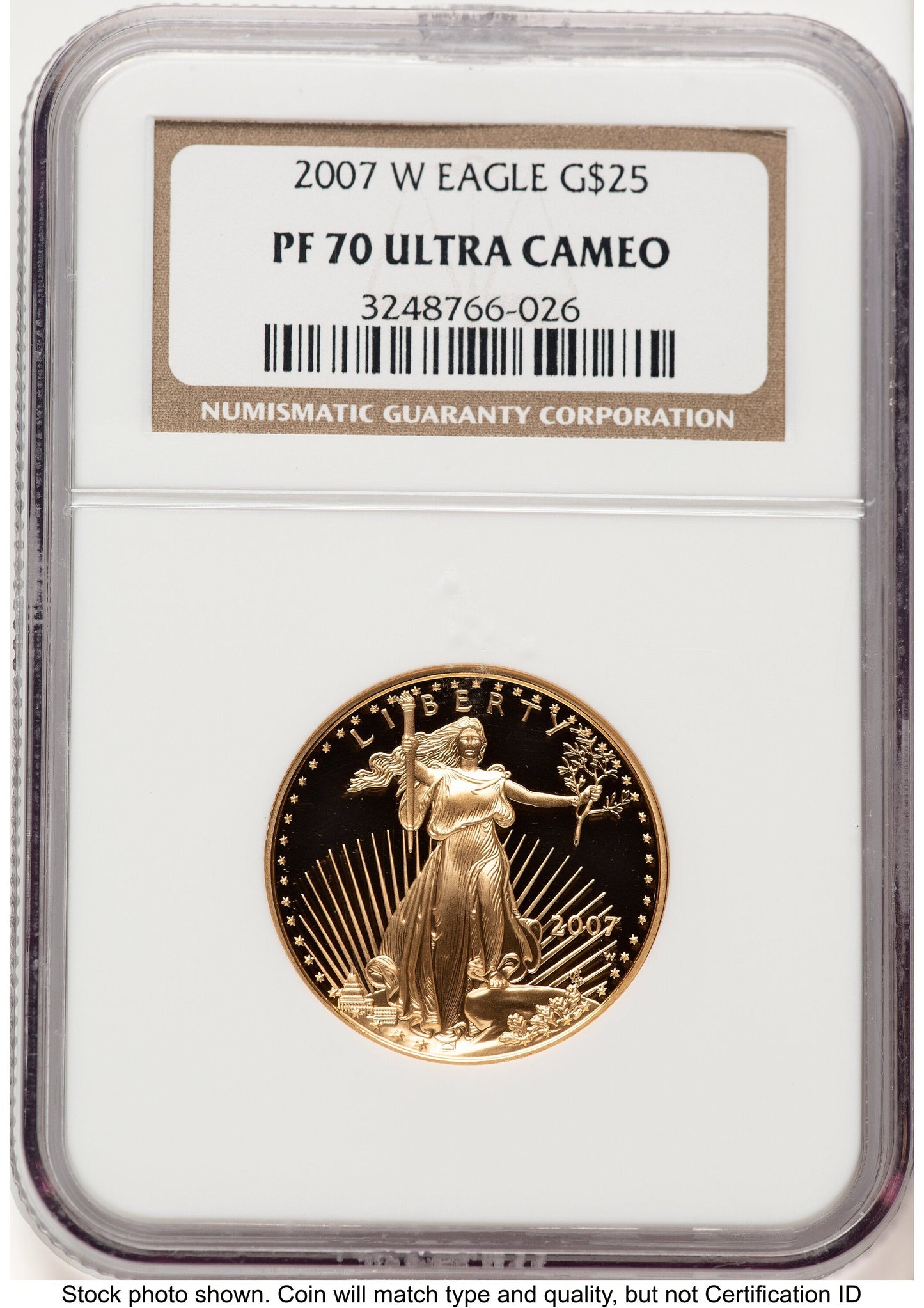 2007-W Proof Gold Eagle 1/2 oz Brown Label NGC PF70