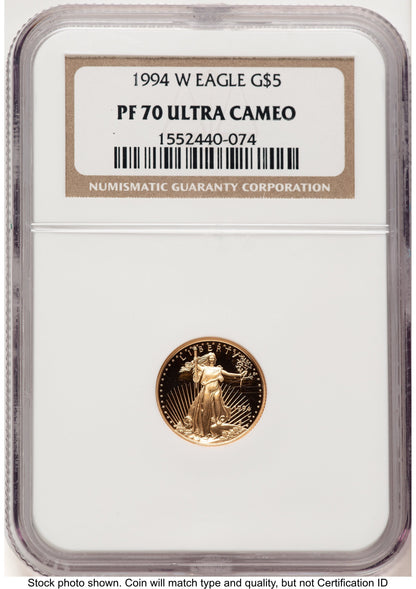 1994-W Proof Gold Eagle 1/10 oz Brown Label NGC PF70