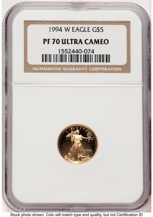 1994-W Proof Gold Eagle 1/10 oz Brown Label NGC PF70