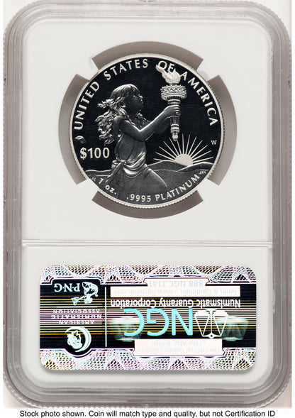 2014-W Proof Platinum Eagle 1 oz ER Blue NGC PF70