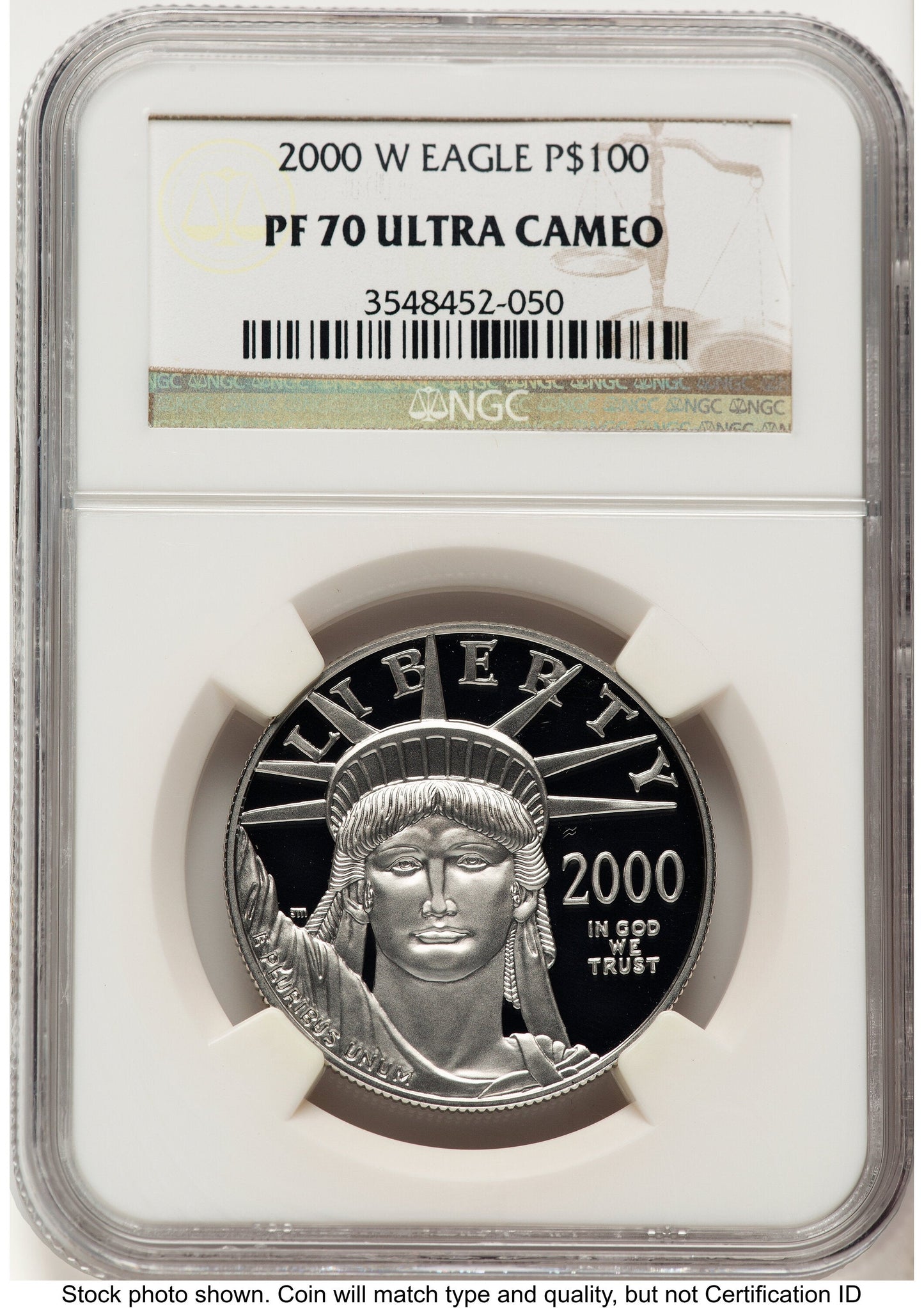 2000-W Proof Platinum Eagle 1 oz Brown Label NGC PF70